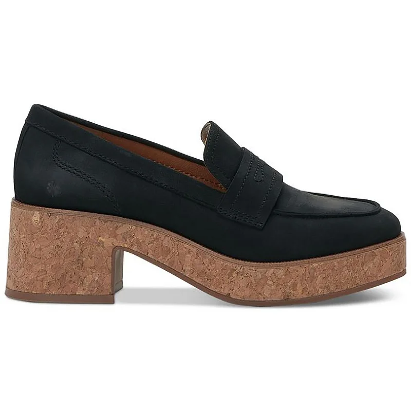 Trendy Chunky Heel Pumps for Casual Wear--Lucky Brand Womens Palti Leather Slip On Loafer Heels