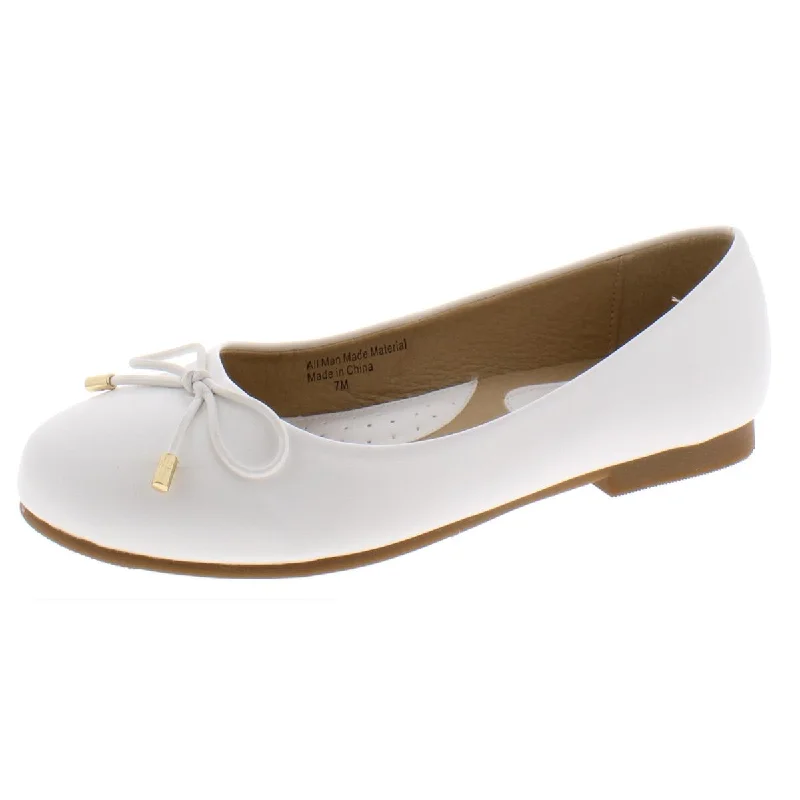 Stylish Slip-On Pumps for Quick Elegance---Masseys Womens Grace Faux Leather Slip On Ballet Flats