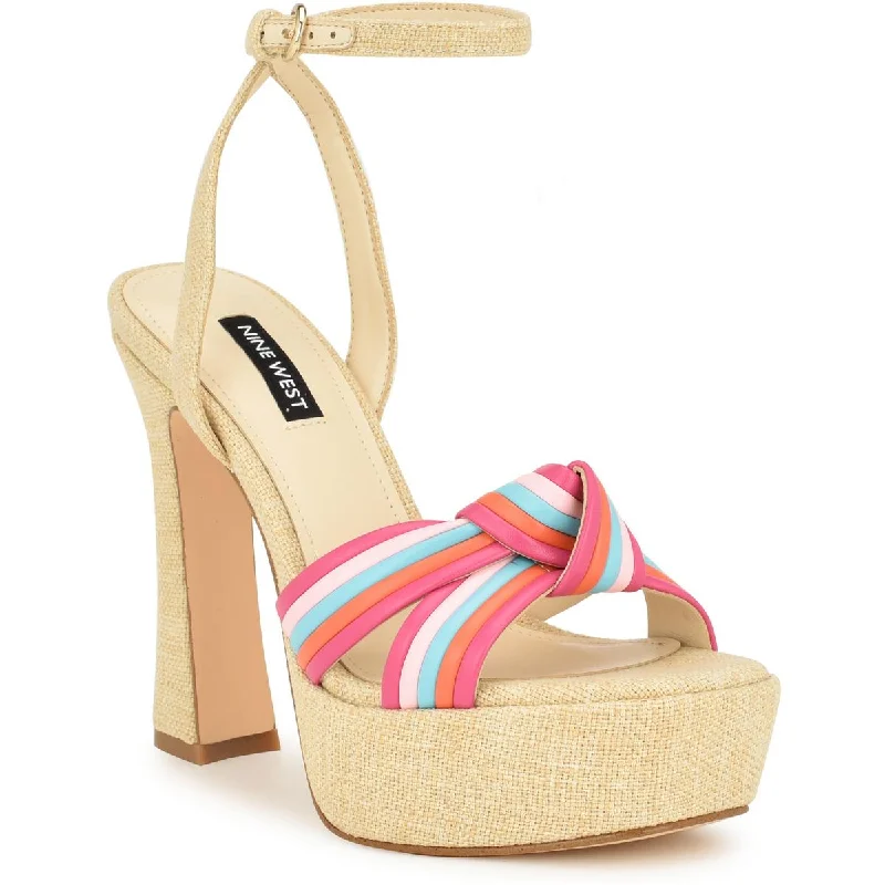 Stylish Ankle Strap Heels for Women--Nine West Womens Irna Woven Ankle Strap Heels