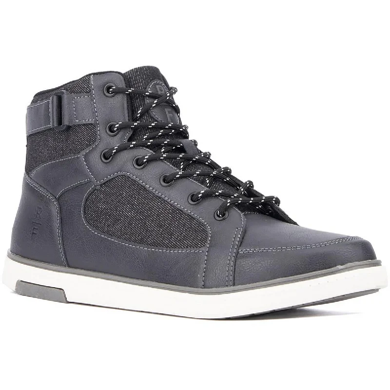 Reserved Footwear Mens Austin Faux Leather Lifestyle High-Top Sneakers---Comfortable Leather Pumps for Office and Everyday Wear