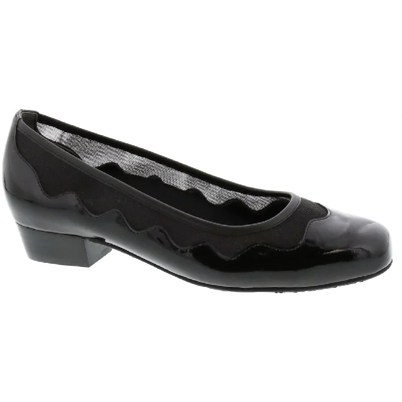 Ros Hommerson Womens Tootsie Leather Square Toe Ballet Flats---Durable Square Toe Block Heels for Everyday Use