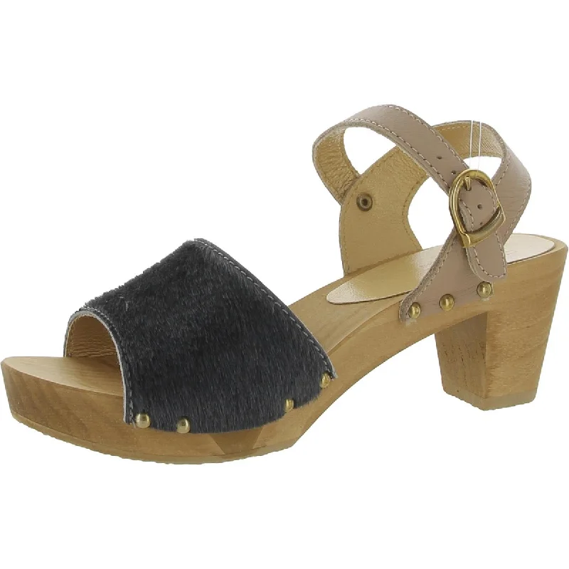 Versatile Heeled Sandals for Any Occasion---Sanita Womens Camilla Calf Hair Studded Heels