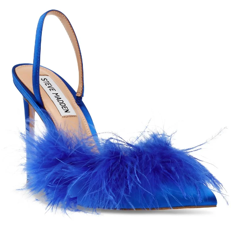 Steve Madden Womens Alexis Satin Feathers PumpsAffordable Satin Heels with a Luxe Touch