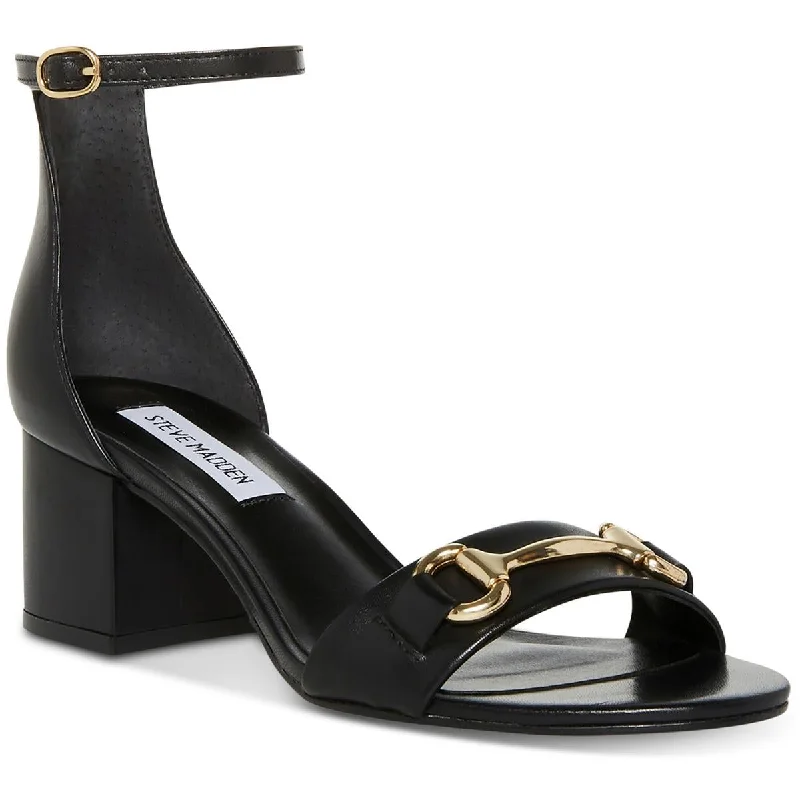 Stylish Ankle Strap Heels for Women--Steve Madden Womens Irenee Ankle Strap Open Toe Block Heel