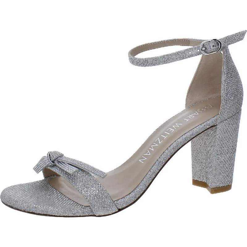 Affordable Rhinestone Pumps for a Dazzling Look---Stuart Weitzman Womens Neary Nude Metallic Rhinestone Heels