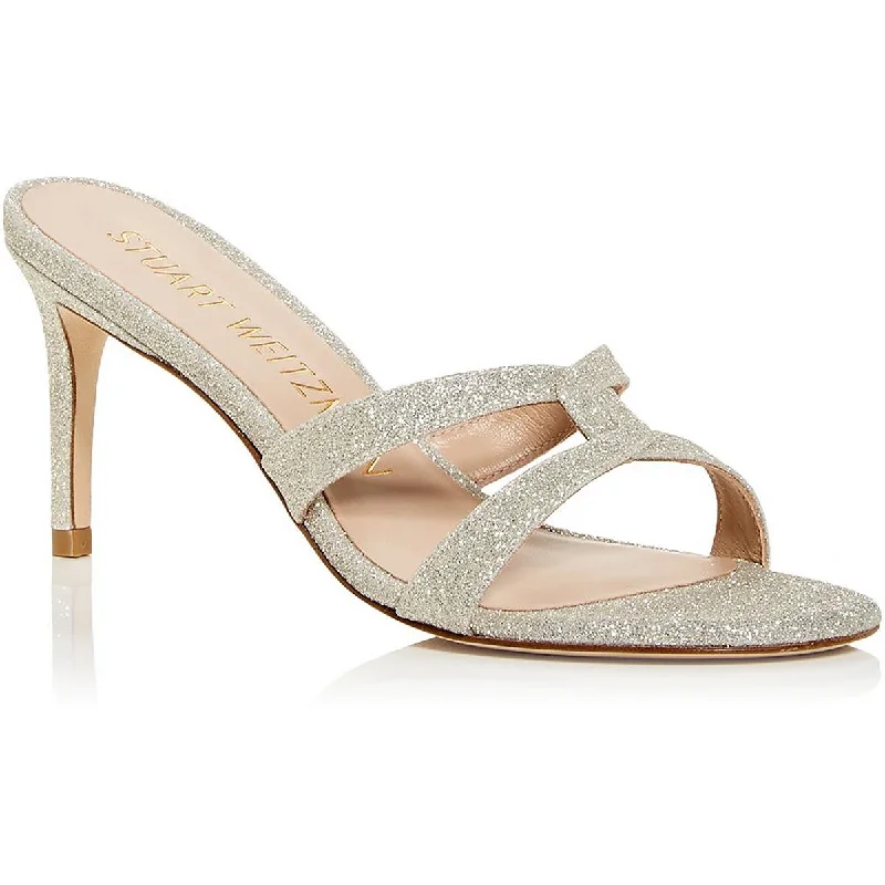 Stuart Weitzman Womens Soiree Glitter Dressy Heels---Trendy Glitter Heels for a Glamorous Look