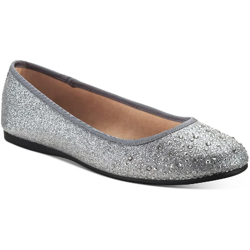 Style & Co. Womens Angelyn Glitter Slip-On Ballet Flats---Trendy Glitter Heels for a Glamorous Look