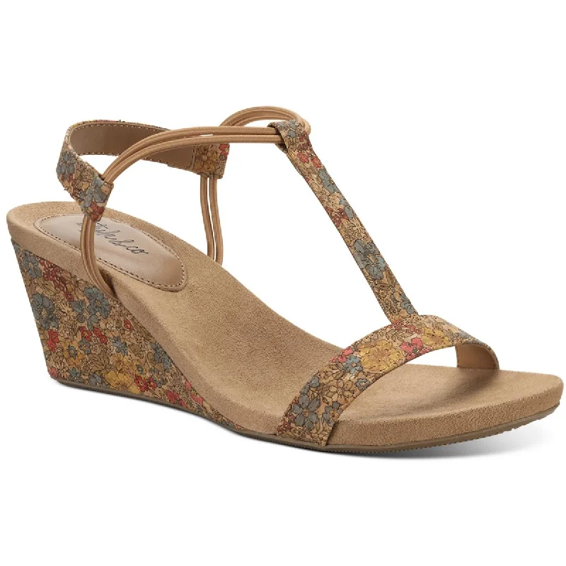 Versatile Heeled Sandals for Any Occasion---Style & Co. Womens Mulan Metallic T-Strap Wedges