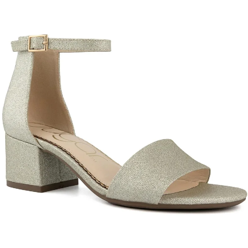 Affordable Suede Ankle Pumps for All-Day Wear--Sugar Womens Noelle Microsuede Ankle Open-Toe Heels