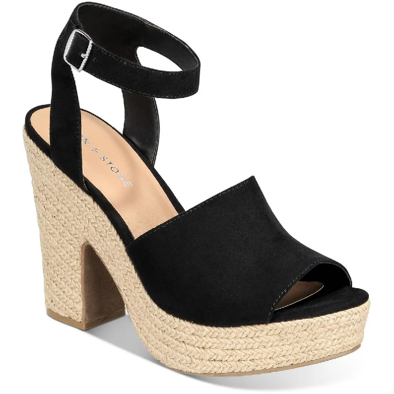 Stylish Ankle Strap Heels for Women--Sun + Stone Womens Fey Faux Suede Ankle Strap Heels