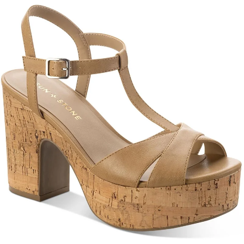 Trendy Chunky Heel Pumps for Casual Wear--Sun + Stone Womens Jillien Cork Block Heels