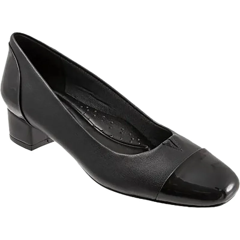 Sleek and Shiny Patent Pump Heels for a Polished Look--Trotters Womens Daisy Leather Patent Loafer Heels