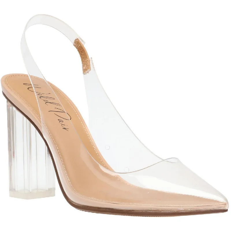 Wild Pair Womens Dharma Vinyl Slingback Evening Heels---Elegant Evening Heels for Weddings and Parties