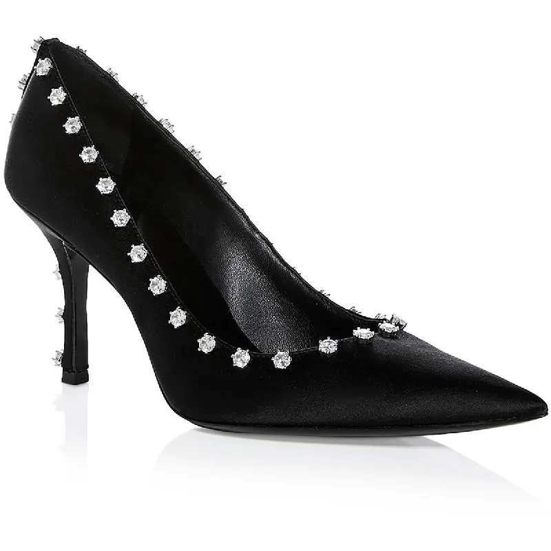 Stiletto Heel Pumps with Perfect Fit--Alexander Wang Womens Delphine Satin Pointed Toe Pumps-Fashionable & Classic