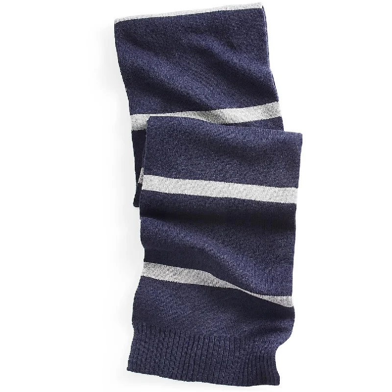 Versatile Heeled Sandals for Any Occasion---Alfani Mens Horizontal Stripes Ribbed Trim Winter Scarf