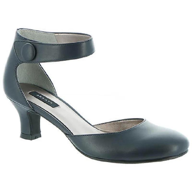 Stylish Ankle Strap Heels for Women--Array Womens Charlie Leather Ankle Strap Pumps