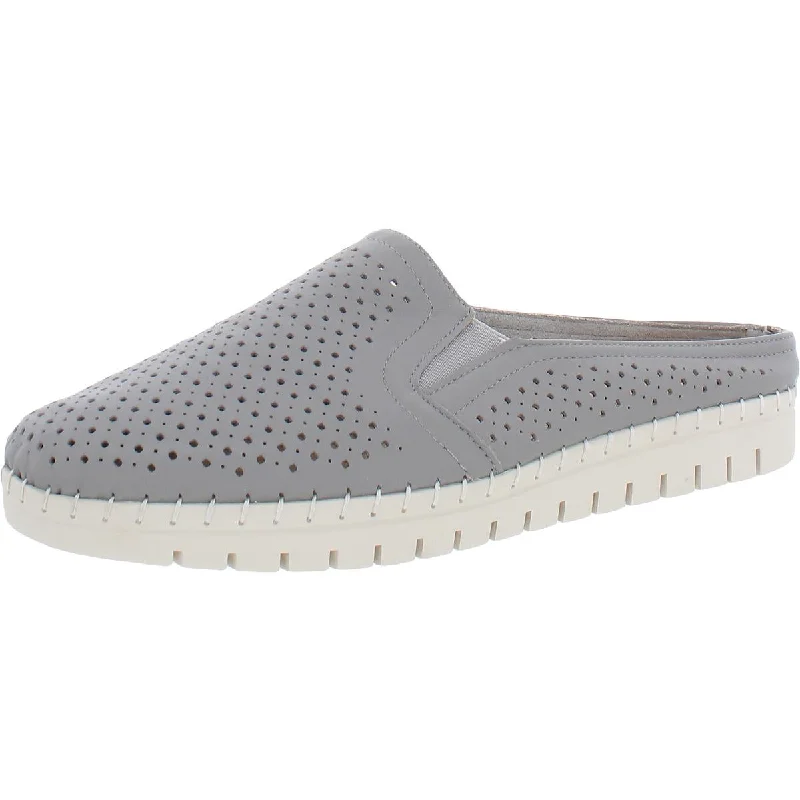 Bella Vita Womens Refresh Leather Perforated Mules---Comfortable Leather Pumps for Office and Everyday Wear