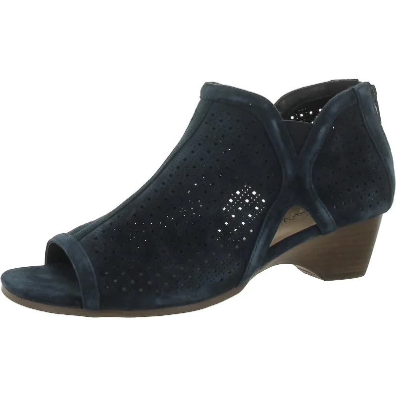 Trendy Peep Toe Platform Heels Crafted from Genuine Leather--Bella Vita Womens Remy Suede Peep Toe Wedge Heels