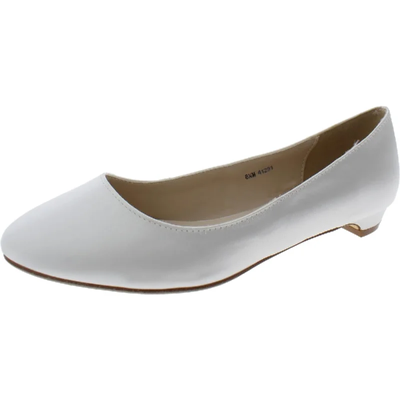 Benjamin Walk Womens Vivian Satin Round Toe Ballet FlatsAffordable Satin Heels with a Luxe Touch