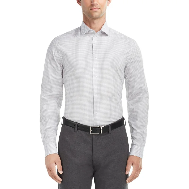 Versatile Heeled Sandals for Any Occasion---Calvin Klein Mens Slim Window Pane Cotton Button-Down Shirt