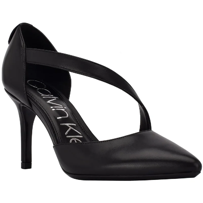 Stiletto Heel Pumps with Perfect Fit--Calvin Klein Womens Gilisa Leather Pointed Toe D'Orsay Heels-Fashionable & Classic