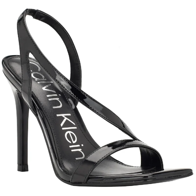 Sleek and Shiny Patent Pump Heels for a Polished Look--Calvin Klein Womens Tallon Patent Open Toe Heels