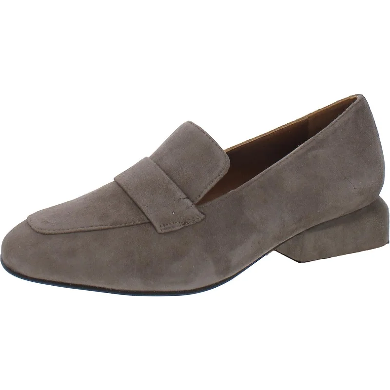 Affordable Suede Ankle Pumps for All-Day Wear--Castaner Womens Marron Suede Slip On Loafer Heels