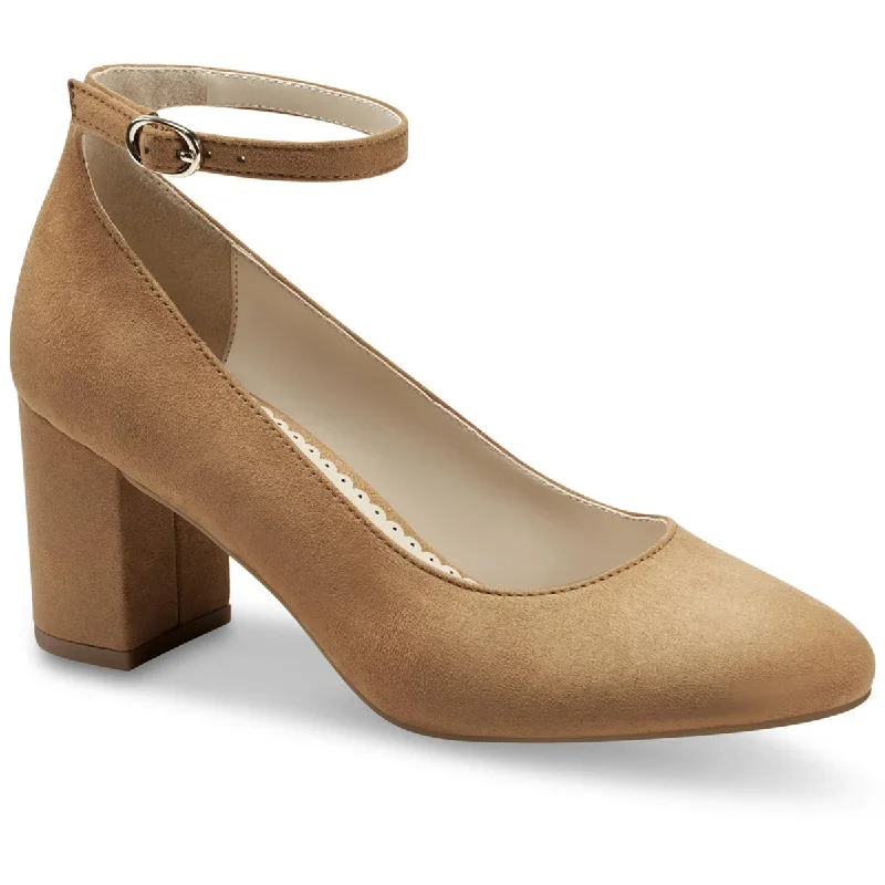 Stylish Ankle Strap Heels for Women--Charter Club Womens Faux Suede Ankle Strap Pumps