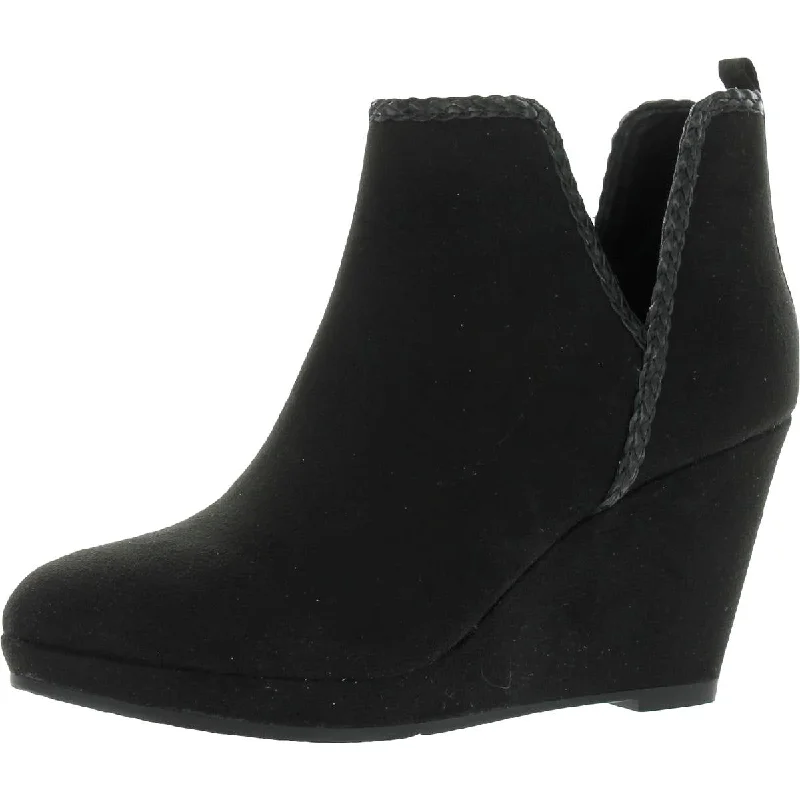 Affordable Suede Ankle Pumps for All-Day Wear--Chinese Laundry Womens Volcano Faux Suede Zip Up Wedge Heels