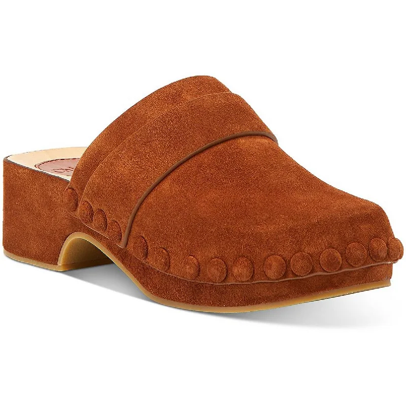 Affordable Suede Ankle Pumps for All-Day Wear--Chloe Womens Joy Suede Open Back Clogs