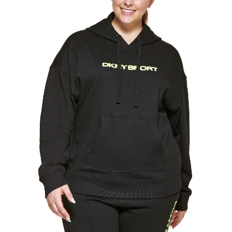 Versatile Heeled Sandals for Any Occasion---DKNY Sport Womens Plus French Terry Logo Hoodie