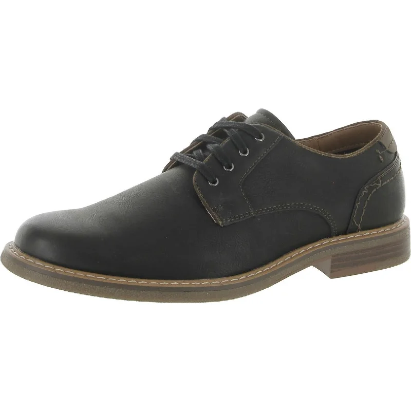 Dockers Mens Bronson Faux Leather Burnished Oxfords---Comfortable Leather Pumps for Office and Everyday Wear