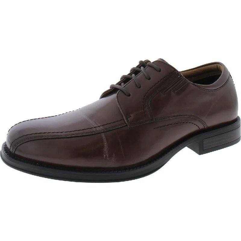 Dockers Mens Geyer Faux Leather Derby Shoes---Comfortable Leather Pumps for Office and Everyday Wear