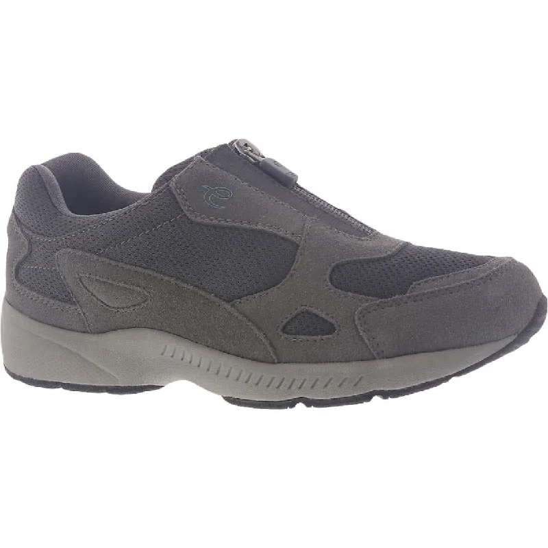 Easy Spirit Womens Rheal Leather Zip-Up Slip-On Sneakers---Comfortable Leather Pumps for Office and Everyday Wear