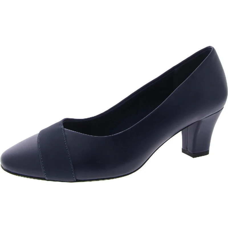 Easy Street Womens Arya Faux Leather Slip-On Pumps---Comfortable Leather Pumps for Office and Everyday Wear