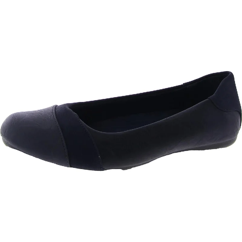 Stylish Slip-On Pumps for Quick Elegance---Easy Street Womens Faux Leather Slip On Ballet Flats