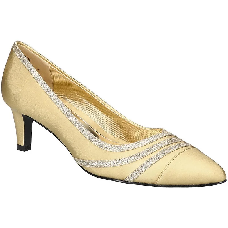 Easy Street Womens Nobel Glitter Pointed Toe Pumps---Trendy Glitter Heels for a Glamorous Look