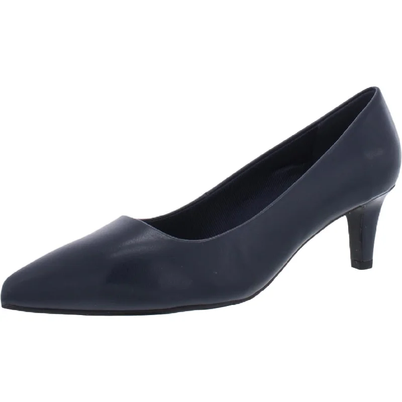 Stiletto Heel Pumps with Perfect Fit--Easy Street Womens Pointe Faux Leather Slip On Pointed Toe Heels-Fashionable & Classic