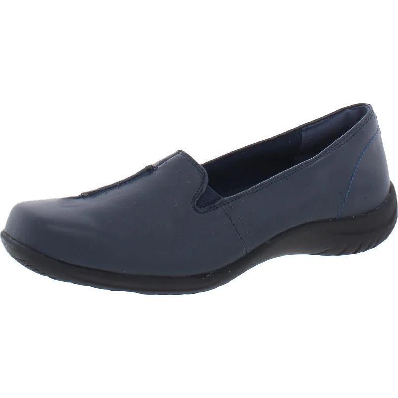 Easy Street Womens PURPOSE Faux Leather Square Toe Flats---Durable Square Toe Block Heels for Everyday Use