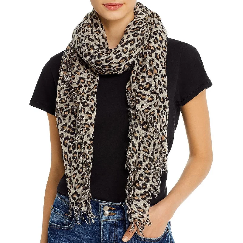 Versatile Heeled Sandals for Any Occasion---FRAME Womens 70's Animal Print Sheer Rectangle Scarf