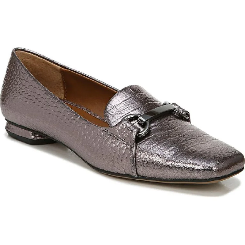 Franco Sarto Womens Anica Shimmer Square Toe Loafers---Durable Square Toe Block Heels for Everyday Use