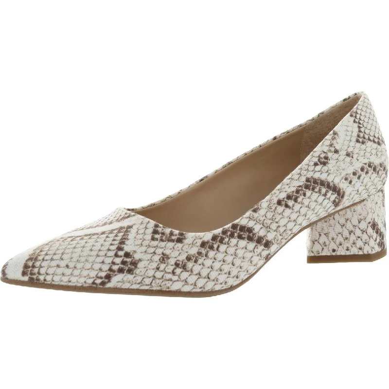 Stiletto Heel Pumps with Perfect Fit--Franco Sarto Womens Global Snake Print Pointed Toe Pumps-Fashionable & Classic