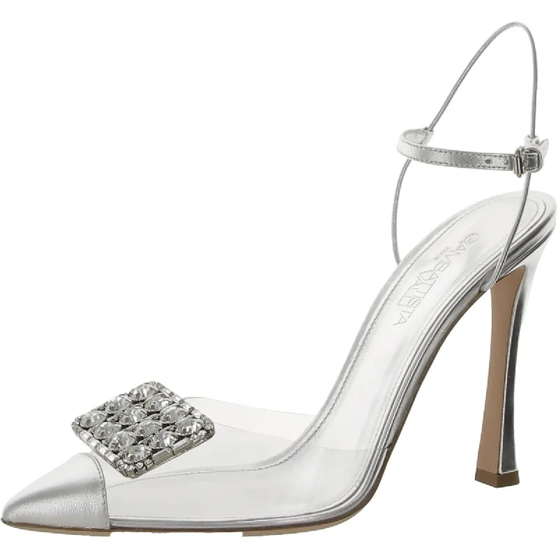 Stylish Ankle Strap Heels for Women--Giambattista Valli Womens PVC Sculptural Ankle Strap Dressy Pumps