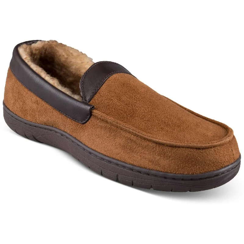 Trendy Chunky Heel Pumps for Casual Wear--Haggar Mens Faux Sued Slip On Loafer Slippers