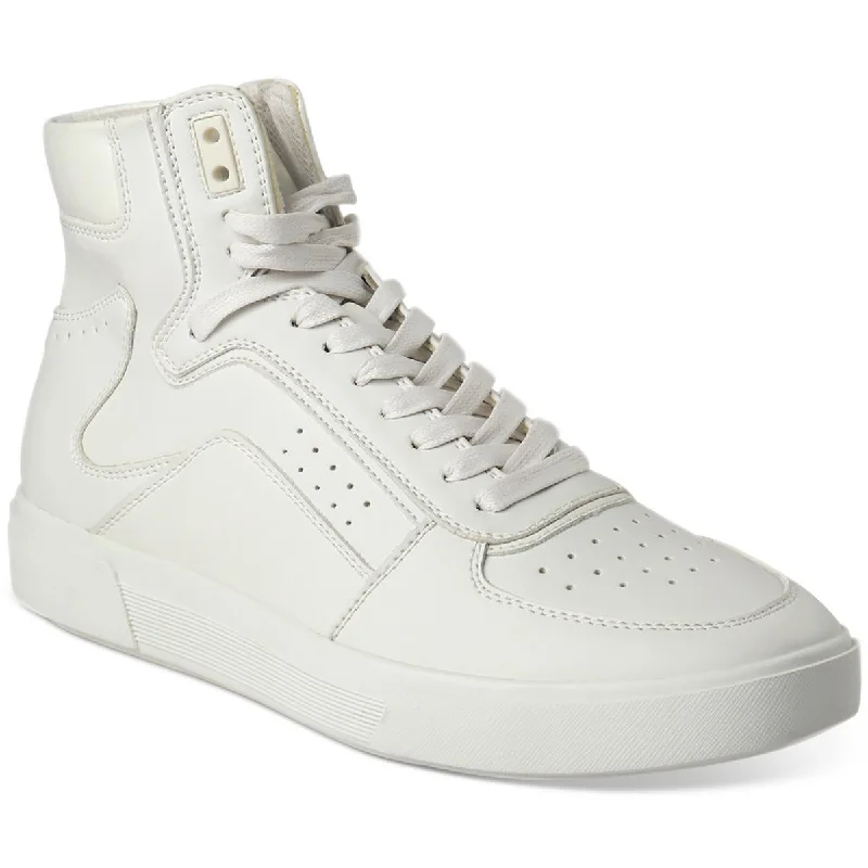 INC Mens Keanu Faux Leather High-Top Casual And Fashion Sneakers---Comfortable Leather Pumps for Office and Everyday Wear