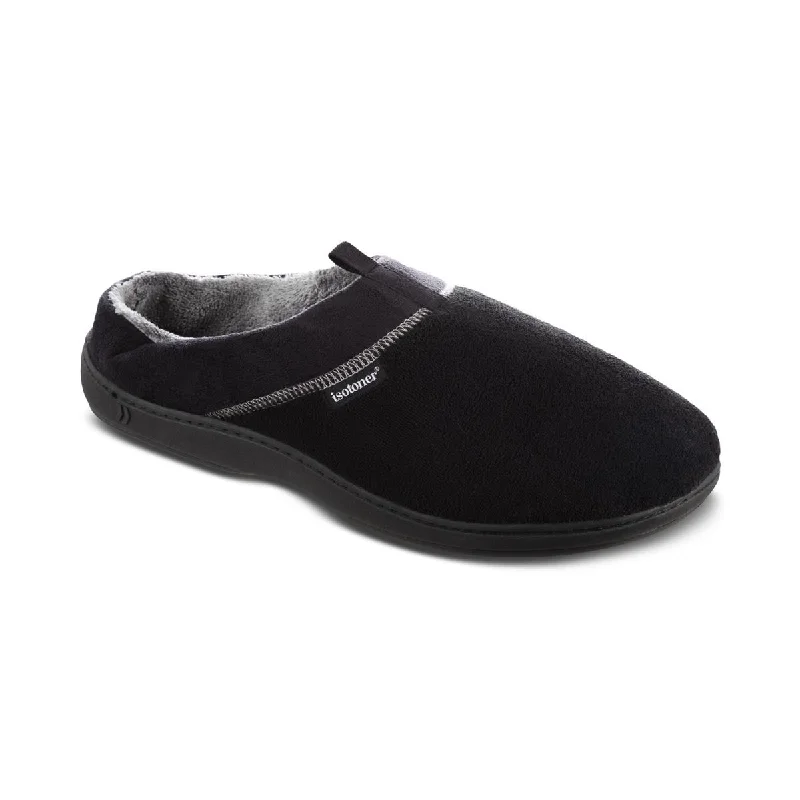 Stylish Slip-On Pumps for Quick Elegance---Isotoner Mens Jared Fleece Slip On Slide Slippers