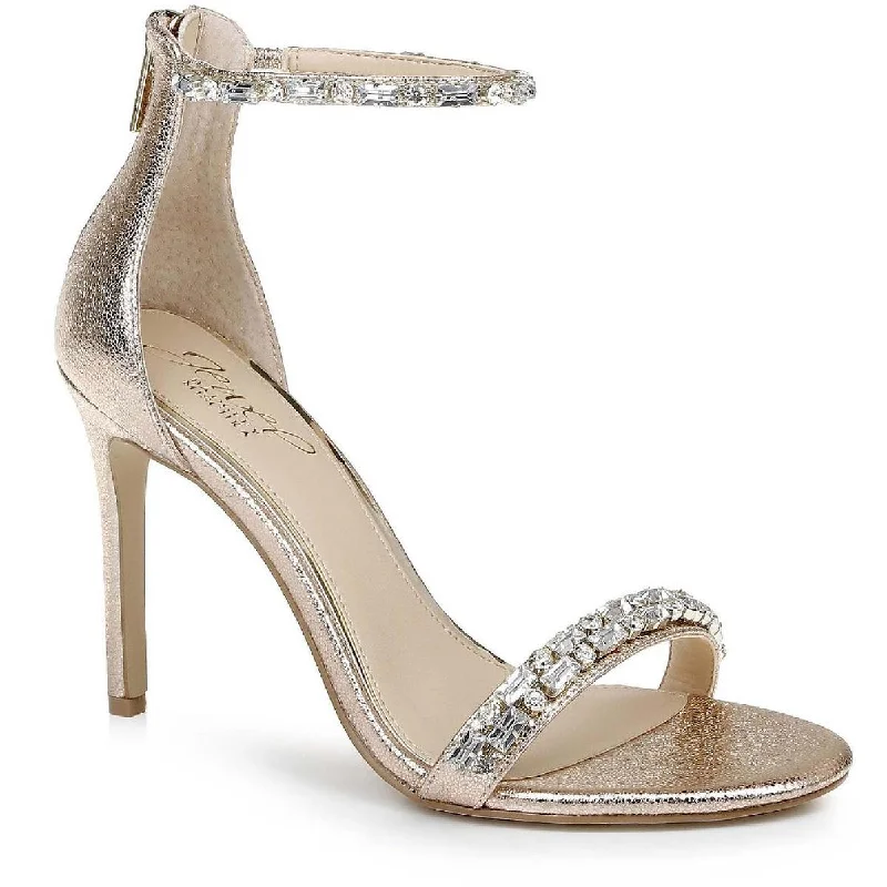 Stylish Ankle Strap Heels for Women--Jewel Badgley Mischka Womens Campbell Jeweled Stiletto Ankle Strap