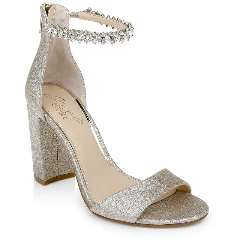 Jewel Badgley Mischka Womens Louise Glitter Dressy Pumps---Trendy Glitter Heels for a Glamorous Look