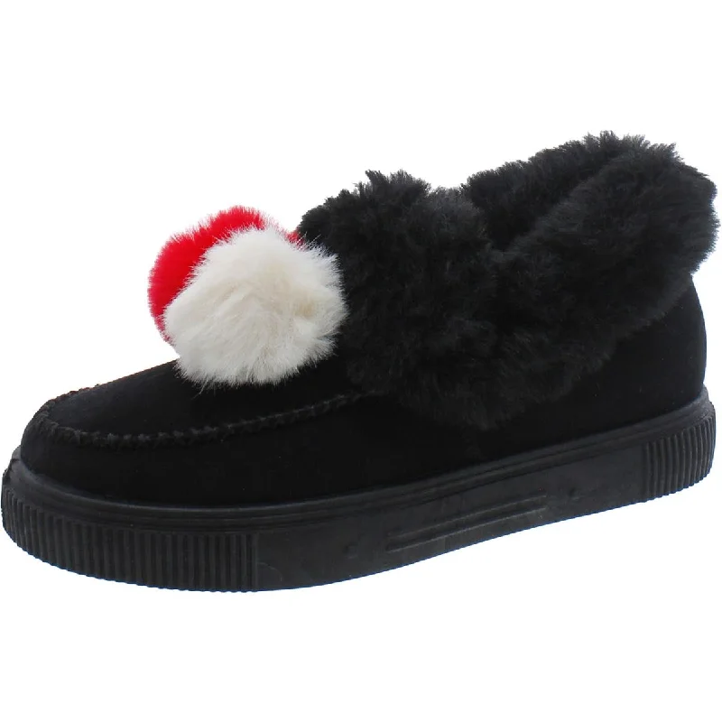 Journee Collection Womens Faux Fur Faux Suede Slip-On Sneakers