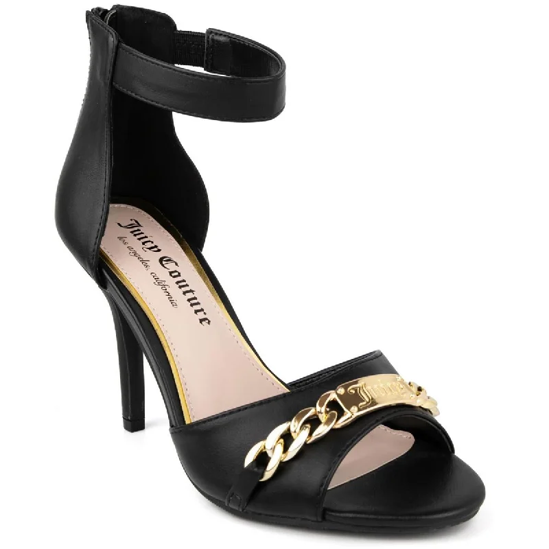 Stylish Ankle Strap Heels for Women--Juicy Couture Womens MAIA Faux Leather Ankle Strap Pumps